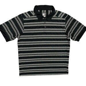 FootJoy Polo Golf Shirt Prodry Superlite Striped Short Sleeve Textured XL